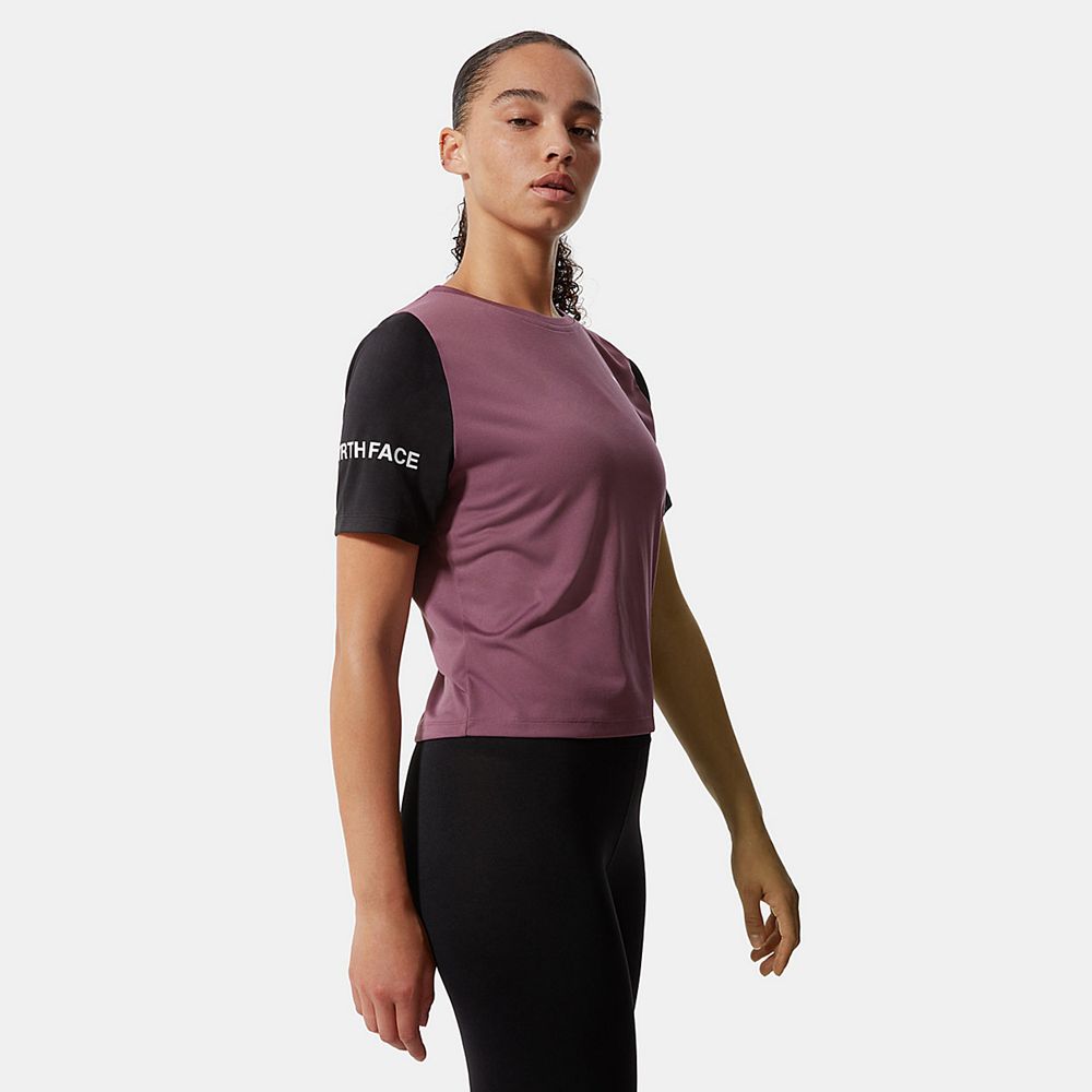 The North Face T-Shirts Womens Australia - The North Face Mountain Athletics Purple / Black Running